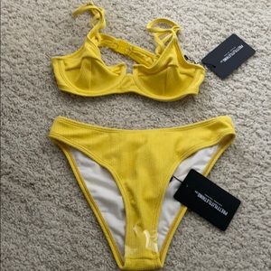 NWT PrettyLittleThing Yellow Bikini